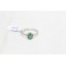 Ring Silver Sterling 925 Women Green Emerald Natural Gem Stone Handmade C638